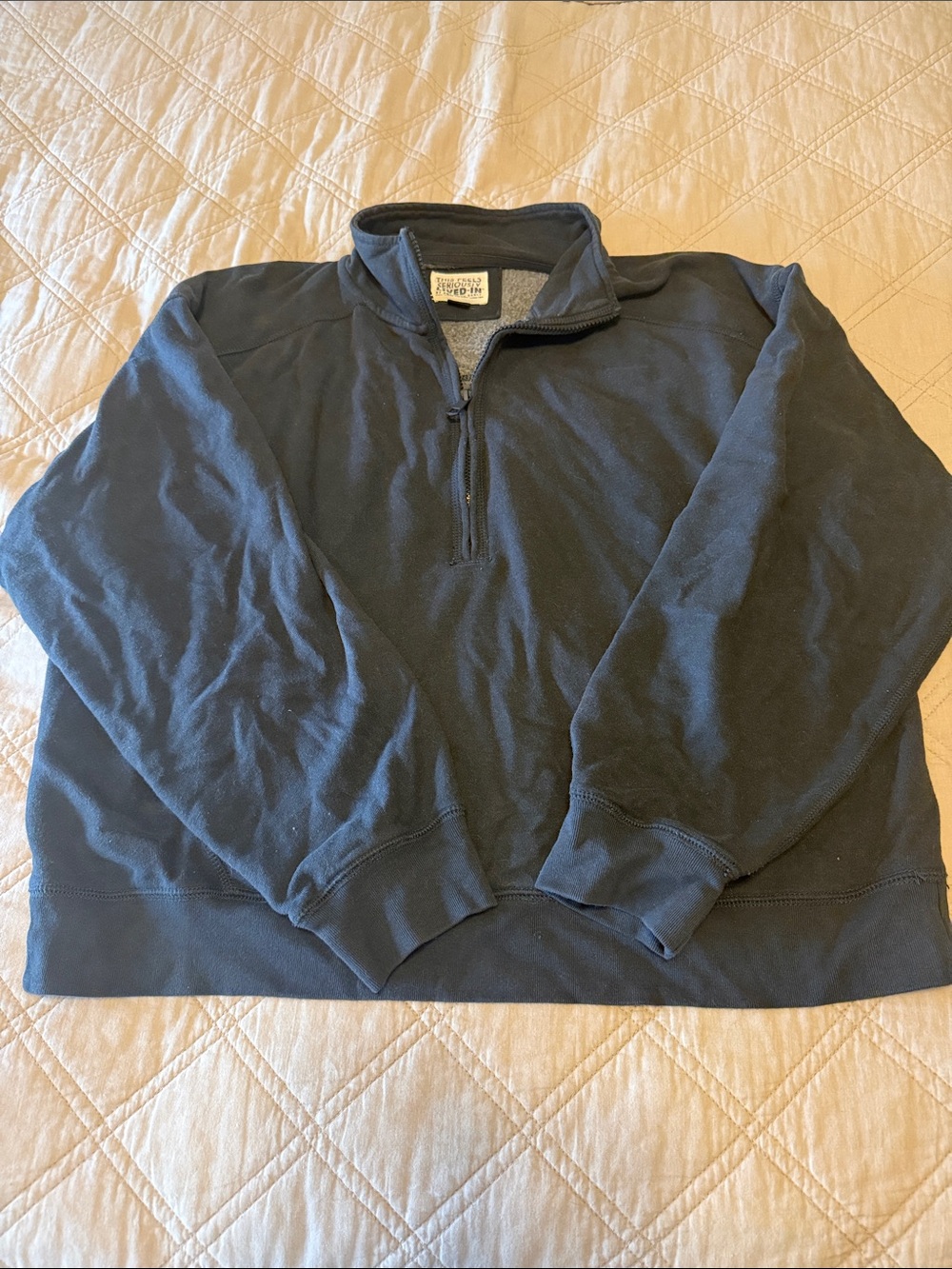 American Eagle Outfitters Navy Quarter-Zip Pullover Sweater